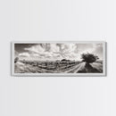 Vineyard Rows, Sunny Fields, Cloudy Sky, Canvas Print, Rustic Country Decor, Dining Room Wall Art, Wine Country Landscape, Farmhouse Style