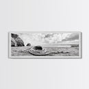 Coastal Rope, Windswept Bluff, Seaside Grass, Framed Canvas Print, Beach House Art, Nautical Decor, Neutral Living Room Style