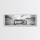 Giant Scorpion Beach, Surreal Creature, Dark Fantasy, Ocean Monster, Framed Canvas Print, Halloween Wall Art, Teen Room Decor, Bedroom Art