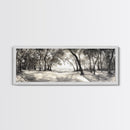Dreamy Beach Forest, Sepia Trees, Canvas Print, Nature Wall Decor, Fall Bedroom Art, Rustic Woodland Landscape, Tree Shadow Light