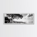 Coastal Tree, Wind Bent, Seaside Beauty, Nautical Serenity, Canvas Print, Nature Wall Art, Minimalist Decor, Coastal Living Room Art
