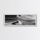 Beach Hat Scene, Coastal Escape, Sunny Seaside Moment, Framed Canvas Print, Modern Boho Bedroom Art, Summer Inspired Wall Decor