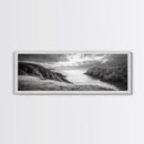Ocean View, Coastal Cliffs, Dramatic Horizon, Sunset Glow, Canvas Print, Fall Living Room Wall Art, Landscape Nature Photography