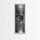 Cabin Reflection, Lake House Art, Cozy Forest Home, Canvas Print, Winter Wall Decor, Rustic Bedroom Artwork, Cabin Lover Gift