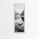Iceberg, Glacier Reflection, Arctic Landscape, Serene Water, Framed Canvas Print, Minimalist Wall Art, Bathroom or Bedroom Photography