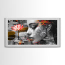 Tranquil Beauty, Water Lily, Zen Reflection, Peaceful Face, Framed Canvas Print, Minimalist Art, Spa Decor, Bedroom Wall Art, Nature Lover Gift