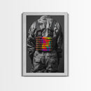 Colorful Ammo Art, Bold Bullets, Neon War, Framed Canvas Print, Urban Wall Art, Edgy Decor, Man Cave Accent, Pop Art Style