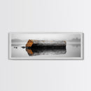 Weathered Log Reflection, Calm Lake Scene, Canvas Print, Minimalist Nature Photography, Zen Bathroom Wall Art, Serene Rustic Decor