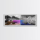 Split Color Lake, Fantasy Water Reflections, Surreal Landscape Scene, Framed Canvas Print, Bedroom Wall Art, Dreamy Nature Style