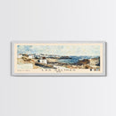 Las Salinas, Spain Watercolor Print, Vacation Gift, Spain Wall Art, Beach Painting, Beach Decor, Large Wall Art, Wood Frame Art