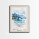 Dobrec Beach, Montenegro Watercolor Beach Print, Vacation Gift, Montenegro Wall Art, Beach Painting, Beach Decor, Beach Painting