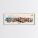 Jerez D eLa Frontera Spain Panoramic Travel Poster, Framed Canvas Print or Metal Wall Art, Travel Art, Home Decor, Panoramic Painting, Midcentury Art