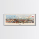 Olsztyn Poland Panoramic Travel Poster, Framed Canvas Print or Metal Wall Art, Travel Art, Home Decor, Panoramic Painting, Midcentury Art