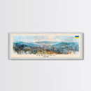 Ternopil Ukraine Panoramic Travel Poster, Framed Canvas Print or Metal Wall Art, Travel Art, Home Decor, Panoramic Painting, Midcentury Art