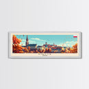 Kiel Germany Panoramic Travel Poster, Framed Canvas Print or Metal Wall Art, Travel Art, Home Decor, Panoramic Painting, Midcentury Art