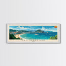 San Sebastian Spain Panoramic Travel Poster, Framed Canvas Print or Metal Wall Art, Travel Art, Home Decor, Panoramic Painting, Midcentury Art