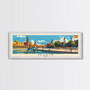Seville Spain Panoramic Travel Poster, Framed Canvas Print or Metal Wall Art, Travel Art, Home Decor, Panoramic Painting, Midcentury Art