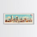 Villeurbanne France Panoramic Travel Poster, Framed Canvas Print or Metal Wall Art, Travel Art, Home Decor, Panoramic Painting, Midcentury Art