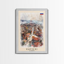 Kayseri Turkey Urban Landscape, Framed Canvas Print, Travel Poster, Wall Art, Home Decoration, Cityscape Decor, Living Room Art, Turkish City