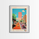 Duisburg Germany Travel Poster Framed Canvas Print, Midcentury Modern Art, Pop Art Wall Decor, Scenic Living Room Art, Bedroom Decor