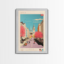 Geneva Switzerland Travel Poster Framed Canvas Print, Midcentury Modern Art, Pop Art Wall Decor, Scenic Wall Art, Living Room Decoration, Office Art