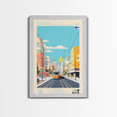Joensuu Finland Travel Poster Framed Canvas Print, Midcentury Modern Art, Pop Art Wall Decor, Scenic Living Room Art, Bedroom Decor