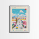 Konya Turkey Travel Poster Framed Canvas Print, Midcentury Modern Art, Pop Art Wall Decor, Scenic Wall Art, Living Room Decoration, Office Art