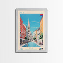 Pula Croatia Travel Poster Framed Canvas Print, Midcentury Modern Art, Pop Art Wall Decor, Scenic Wall Art, Living Room Decoration, Office Gift