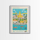Sevastopol Ukraine Travel Poster Framed Canvas Print, Midcentury Modern Art, Pop Art Wall Decor, Bedroom Decor, Vacation Gift