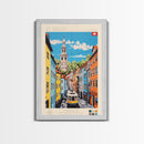 St. Gallen Switzerland Travel Poster Framed Canvas Print, Midcentury Modern Art, Pop Art Wall Decor, Living Room Art, Vacation Gift