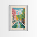 Västerås Sweden Travel Poster Framed Canvas Print, Midcentury Modern Art, Pop Art Wall Decor, Living Room Art, Vacation Gift