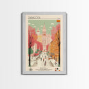 Zaragoza Spain Travel Poster Framed Canvas Print, Midcentury Modern Art, Pop Art Wall Decor, Living Room Art, Vacation Gift