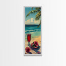 Tropical Landscape Coastal Art Canvas Framed, Beach Art for Living Room, Oversized Wall Art for Living Room, Tall and Narrow Wall Art