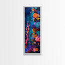 Colorful Underwater Art Print, Vibrant Wall Art Framed on Canvas, Black Light Poster, Fish Poster Art, Vertical Canvas Art, Living Room Art