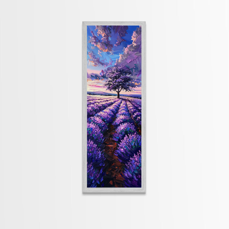 tall lavender tree Majestic Lavender Tree in a Flower Field, Skinny and Tall Art, Serene