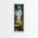 The Tree Swing Framed Canvas Print, Spring Time Decor, Tall Art, Statement Piece, Whimsical Boho Style Wall Art
