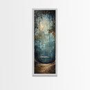 Tree Swing At Midnight Framed Canvas Print, Secret Garden, Dark Academia, Whimsical Minimalist Wall Art, Night Time Under a Crescent Moon