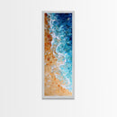 Abstract Coastal Waves And Sandy Beach, Rustic Farmhouse Art With Boho Elements, Tall Canvas Print For Modern Wall Decor