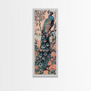Abstract Rainbow and Waterfall Framed Canvas Print - Tall Skinny Japanese Style Wall Art