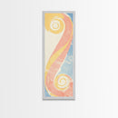 Abstract Patterns Swirling Japanese Design In Ukiyo-e Art On Framed Canvas Print Tall Skinny Wood Block Modern Wall Decor