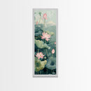Tranquil Lotus Flowers And Large Green Leaves In Pond For Calming Nature Wall Art Ukiyo-e Japanese Style Art Canvas Print