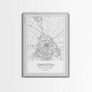 Lexington Street Map, Kentucky Map, City Map Art, Modern Wall Art, Wall Art, Canvas Print, Living Room Art, Travel Print, Pilot Gifts