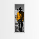Mysterious Cowboy Silhouette Framed Canvas Print | Rustic Western Wall Art | Moody Art | Farmhouse Decor | Southwest Art | Gift Idea