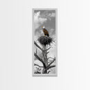Majestic Eagle Wall Art Framed Canvas Print | Rustic Decor | Wildlife Nature Painting | Above Couch Art | Moody Art | Gift Idea