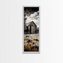 Rustic Barn Landscape Canvas Print Farmhouse Wall Art Barn Landscape Oil Painting Rustic Decor Moody Art Above Sofa Art