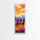 Autumn Elk Silhouette Canvas Print wildlife art southwest wall art orange pink wall art rustic decor gift idea hunting lodge art