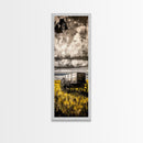 Black and White Wagon Canvas Print farmhouse art, rustic wall art, barn landscape oil painting, extra wide art, southwest wall art
