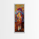 Vibrant Horse Back View Framed Canvas Print rustic wall art vintage horse art southwestern wall art boho art gift idea for her