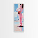 Pink Cowgirl Boot Canvas Print, Black Cowgirl Painting, Coastal Cowgirl Wall Art, Western Decor, Light Pink Wall Art, Farmhouse Art