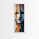 Abstract Face Framed Canvas Print moody art graffiti wall art dark romance painting vibrant abstract art pop art colorful home decor